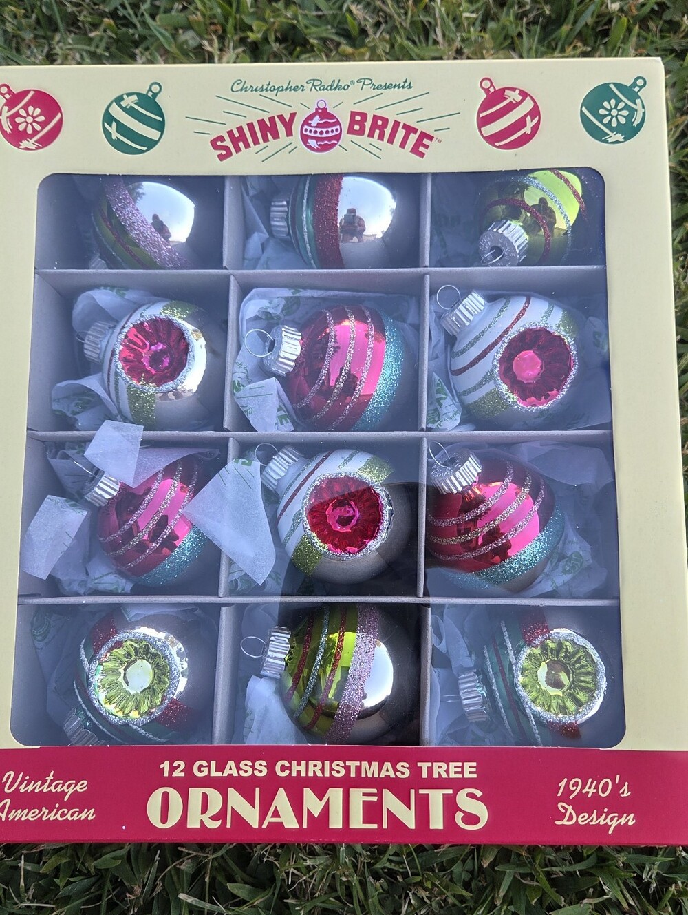 Shiny Bright Retro Christmas Ornaments Ornament Christopher Radko Collectible